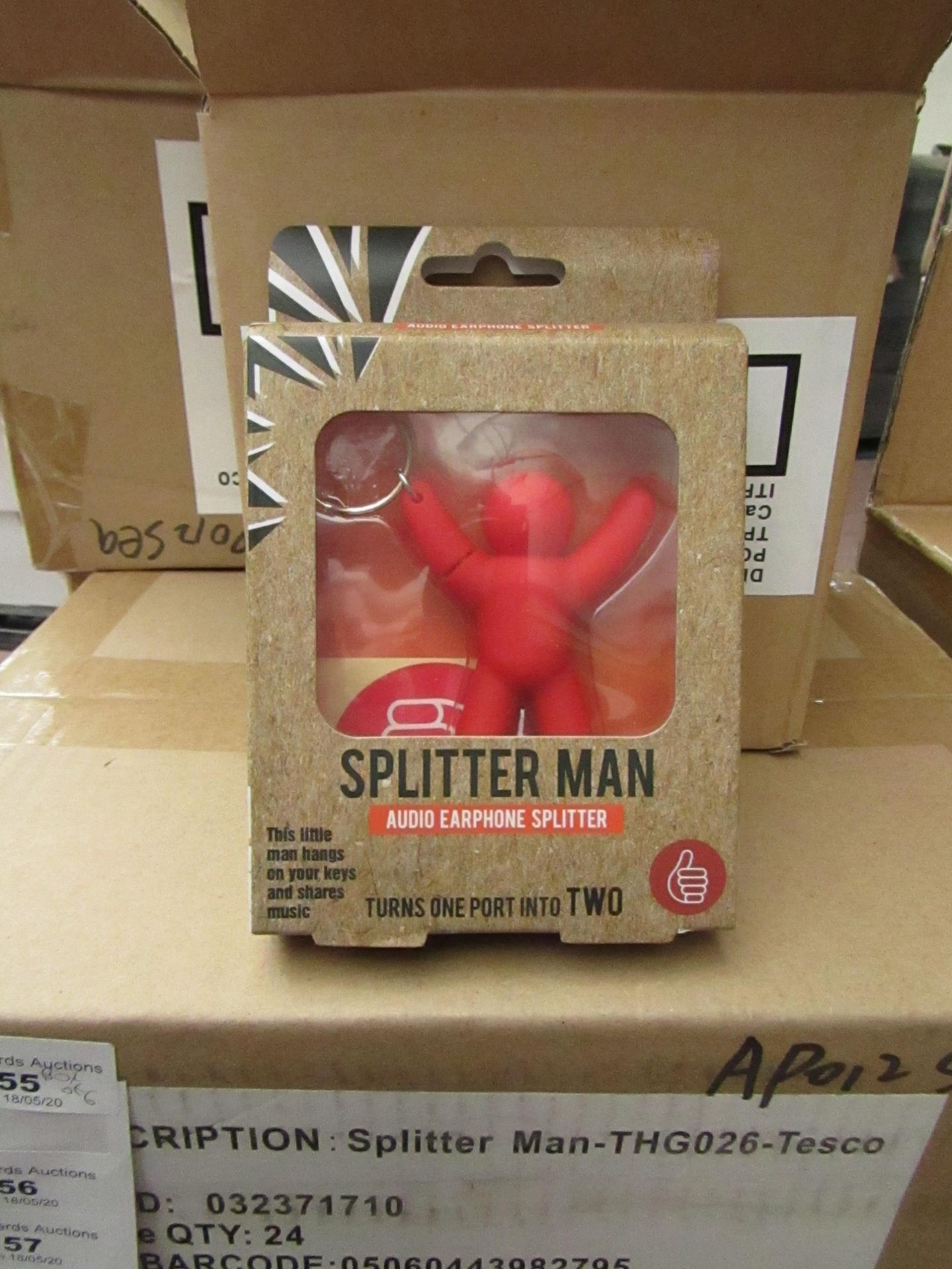 Box of 6 Splitter Man Earphone Splitters.Packaged