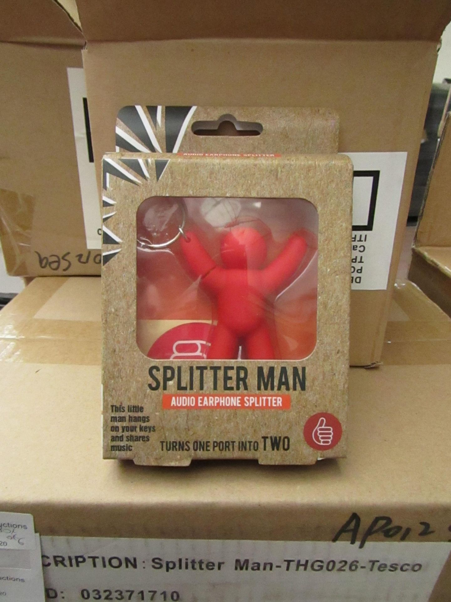 Box of 6 Splitter Man Earphone Splitters.Packaged