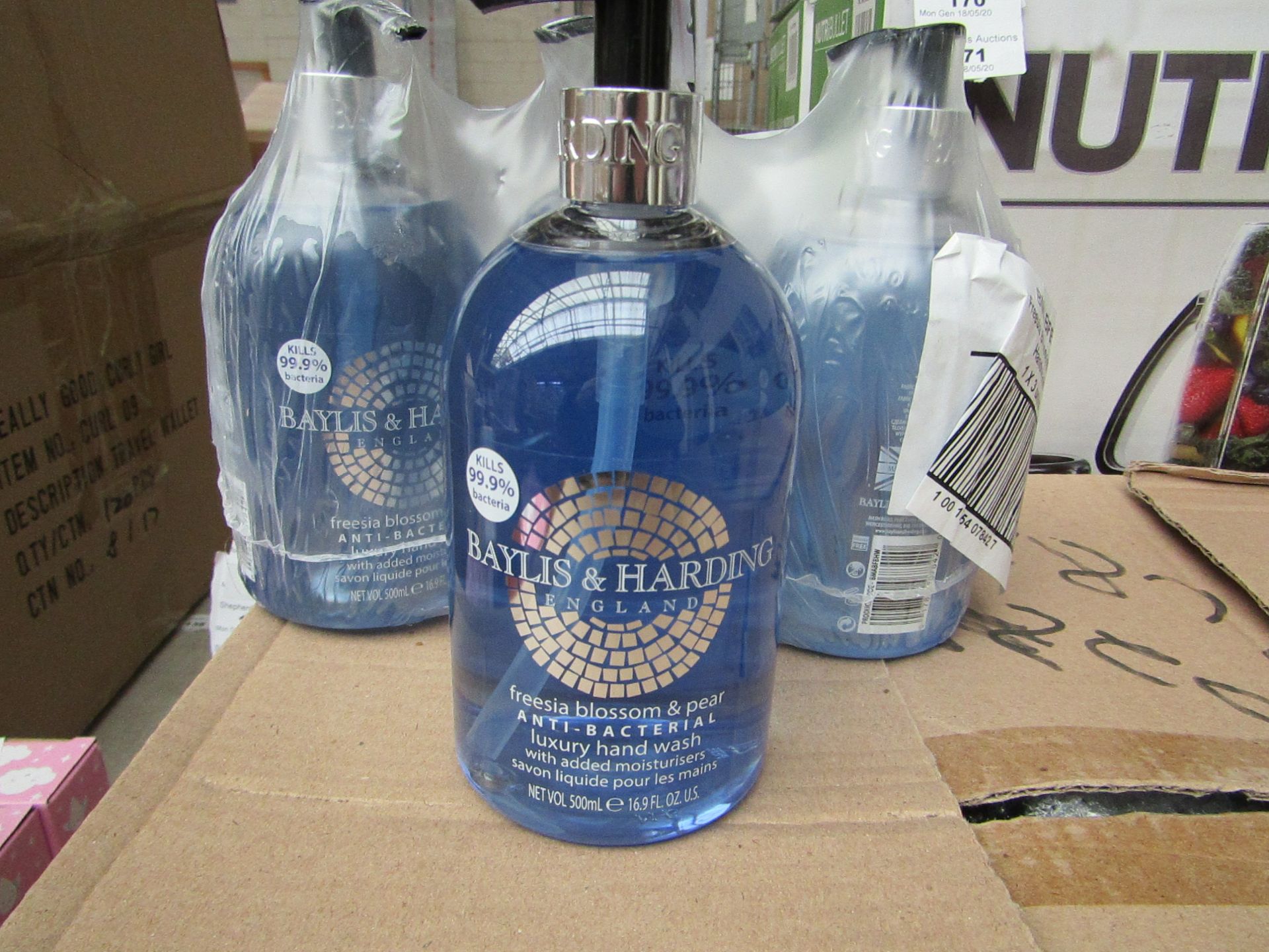 3 x Baylis & Harding Freesia Blossom & Pear Anti Bacterial Luxury Hand Wash 500ml each. Unused