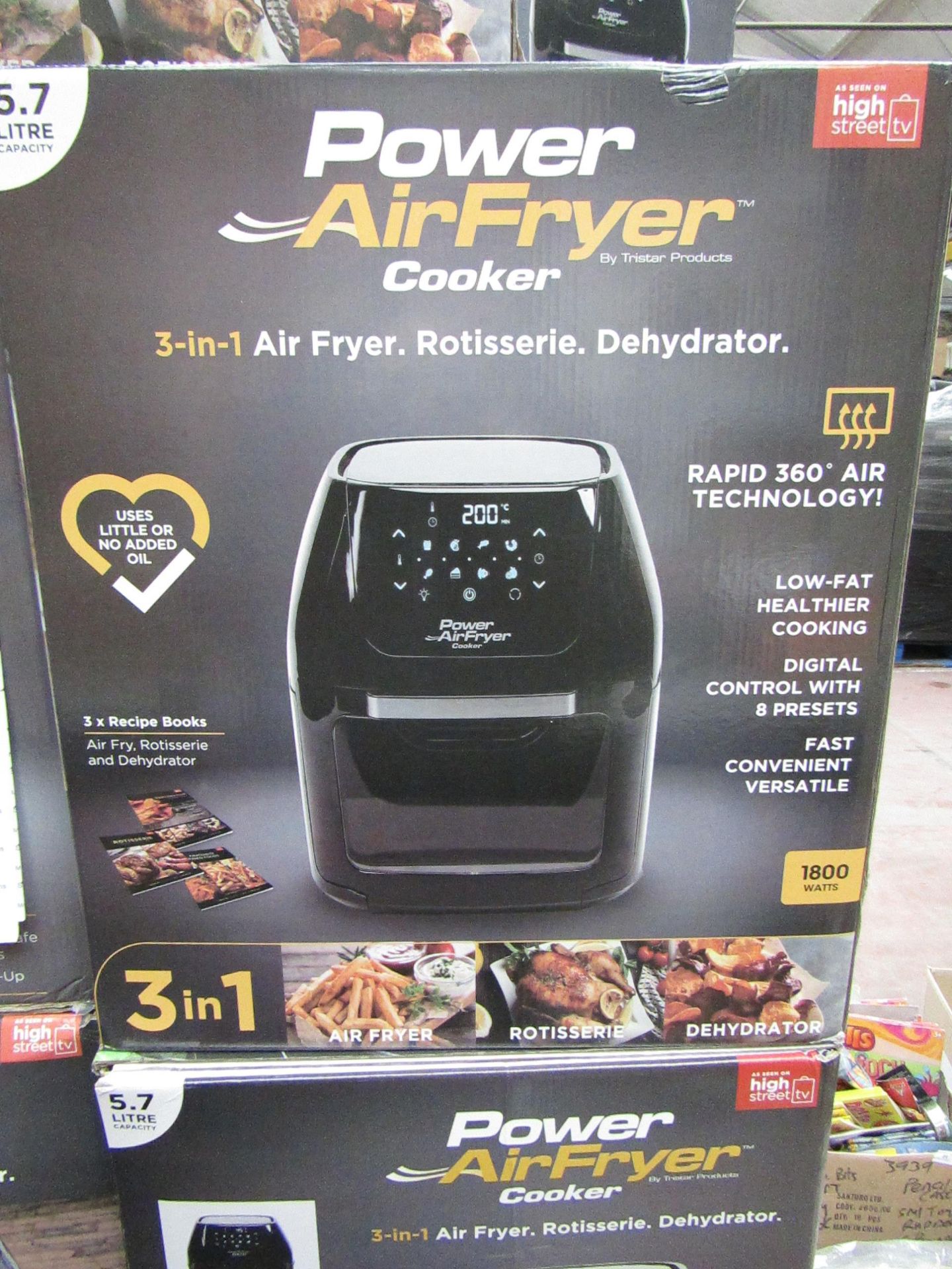 | 1x | POWER AIR FRYER 5.7L | UNCHECKED & BOXED | NO ONLINE RE-SALE | Sku C5060541513068 | RRP £