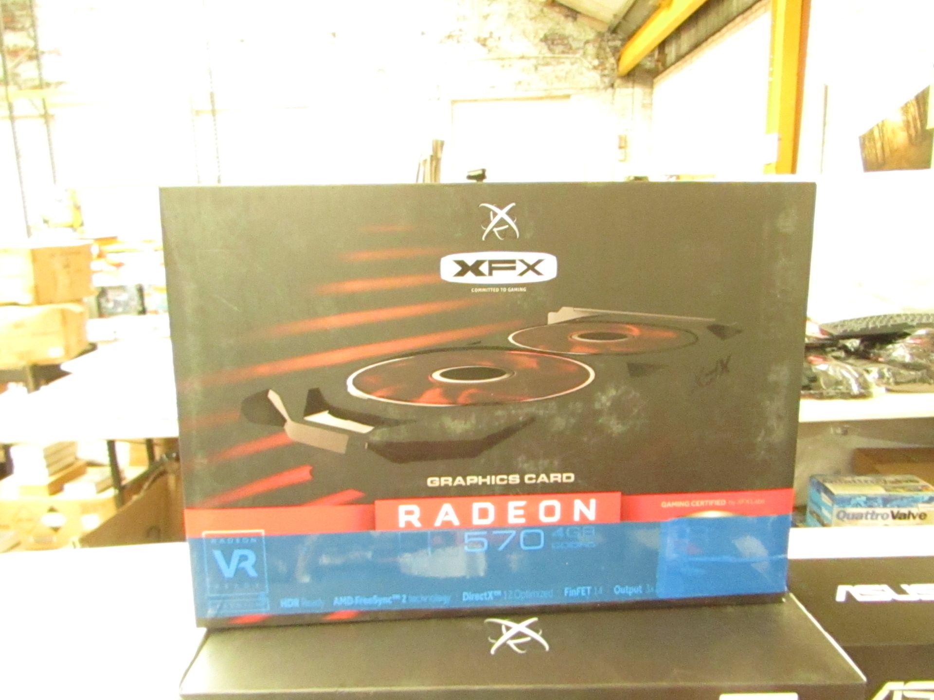 XFX Radeon 570 4GB graphics card, untested and boxed.