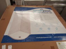Splash Panel 2 sided shower wall kit in Sandstone Matt, new and boxed, the kit contains 2