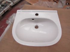 Villeroy and Boch 490mm 1 tap hole sink, new