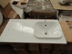 Althea Ceramica Movado ceramic shelf set includes a Movando 45 in set sink and a 1000 x 500mm