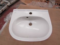 Villeroy and Boch 490mm 1 tap hole sink, new