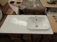 Althea Ceramica Movado ceramic shelf set includes a Movando 45 in set sink and a 1000 x 500mm