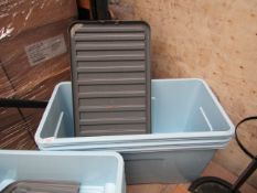 3 x Strorage Boxes with Lids. 79cm x 39cm x 42cm.