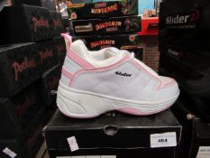 Size 2 Girls Sliderz Trainers with heal Wheel. Boxed