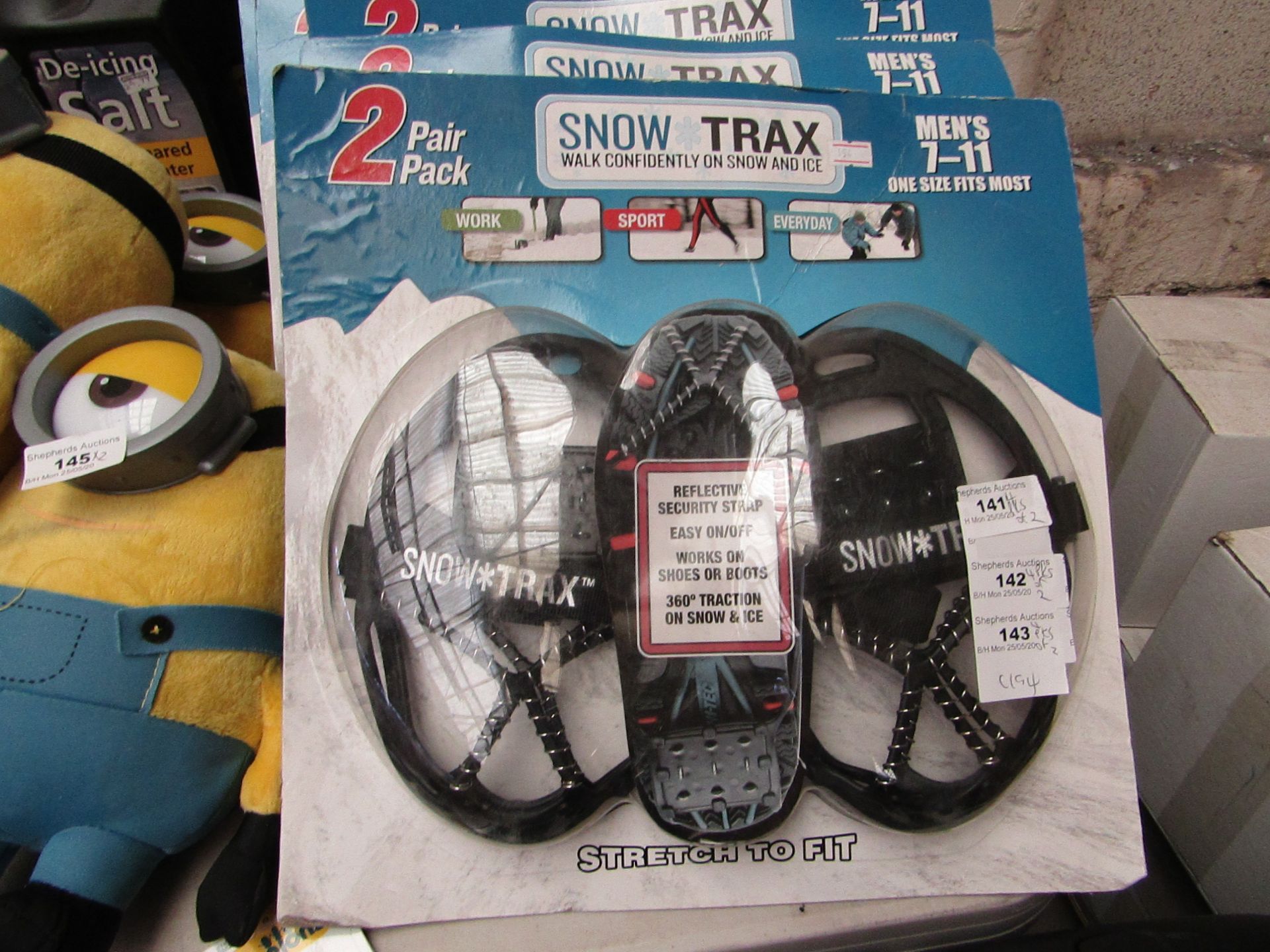 2 Packs of 2 Snow Trax Size 7 - 11. New & Packaged