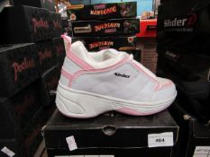 Size 1 Girls Sliderz Trainers with heal Wheel. Boxed