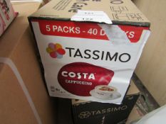 5 Packs of 8 Tassimo Costa Cappuccino Capsules. BB 13/2/20