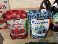 2 Items Being kirkland Blueberries567g. 15/03/21 & 567g Of Kirkland Tart Montmorecy Cherries. BB