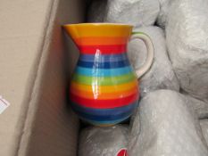 3 x Large Rainbow Design Jugs. Unused & Packaged