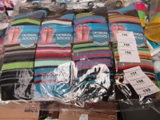 Pack of 12 mens Design Socks. Size 6 - 11. New & packaged