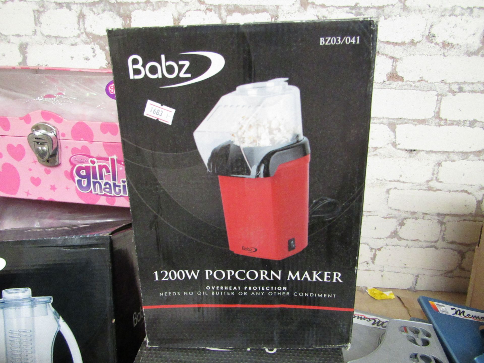 Babz 1200w Popcorn Maker. Boxed But Untested