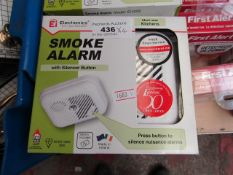 4 x Electronice Ei100S Smoke Alarms with batteries. New & Boxed