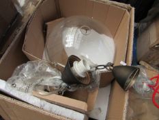 Large Glass Ceiling light Fitting. Looks Unused. 40cm Wide