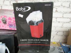 Babz 1200w Popcorn Maker. Boxed But Untested