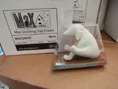 Box of 96 Max Scooting Dog Erasers. Unused & Boxed