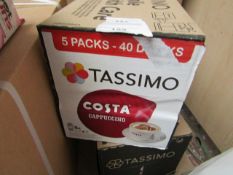 5 Packs of 8 Tassimo Costa Cappuccino Capsules. BB 13/2/20