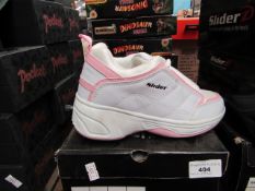 Size 3 Girls Sliderz Trainers with heal Wheel. Boxed