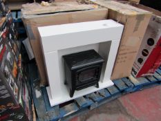 EGL small stove fire suite, unchecked and boxed. RRP £99.99 Please note, picture is for display