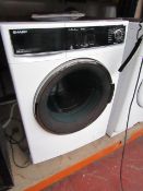 Sharp EFS-HFH9148W3 washing machine, powers on and spins.