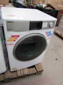 Sharp 1400 RPM 9Kg / 6Kg washer dryer, powers on and spins. Heat untested. Please note, no other