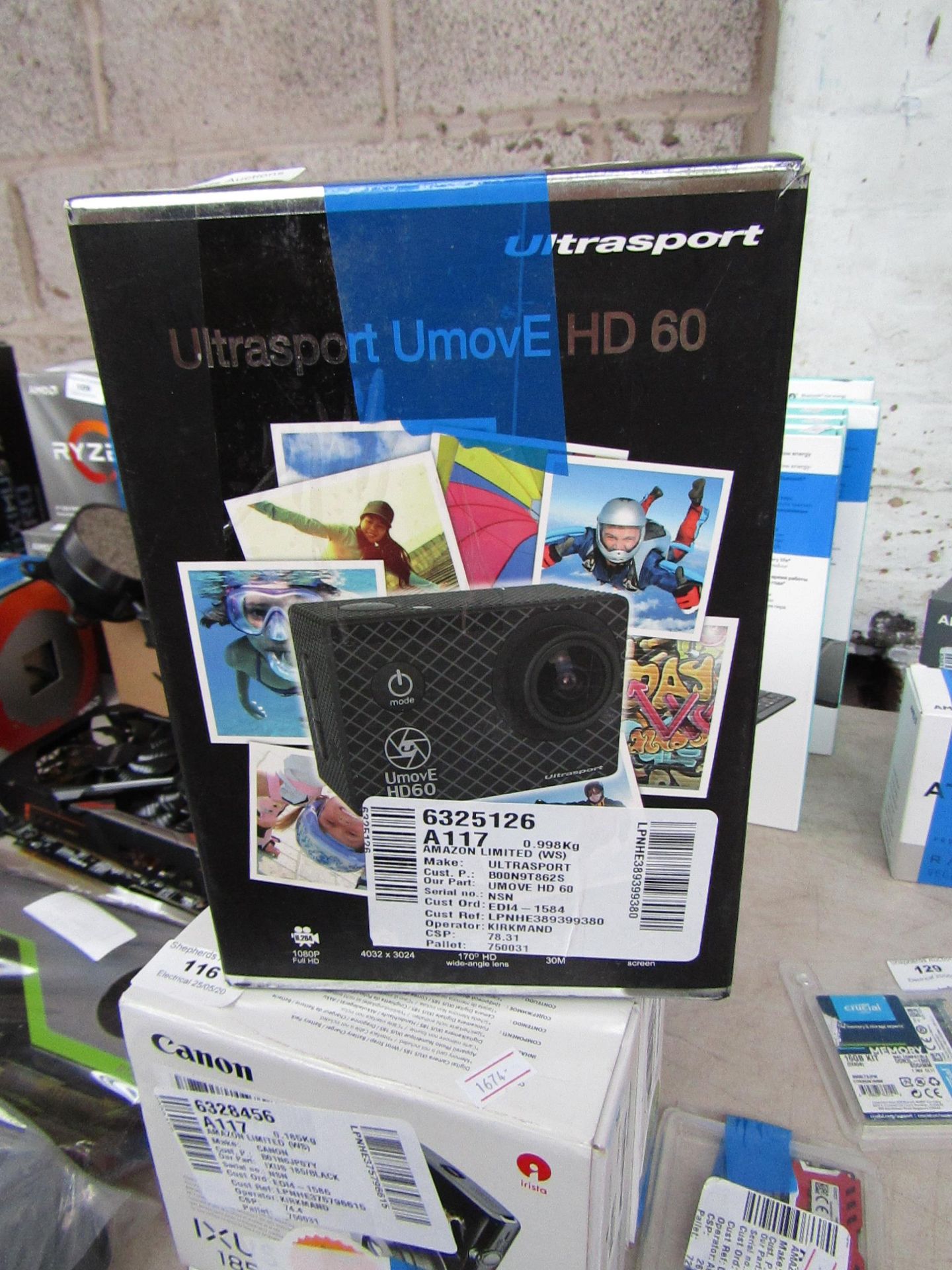 Ultra Sport UmovE HD 60 1080P full HD action camera, untested and boxed. RRP £125.00