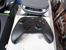 XBOX One black controller, powers on but not fully tested functions. Boxed.