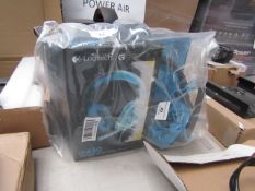 Logitech G430 gaming headphones, audio tested working, mic untested. Boxed.