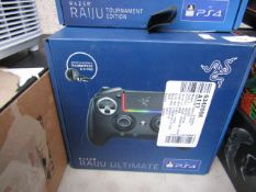 RAZER Raiju Ultimate PS4 Controller, powers on not tested full functions. Boxed. RRP £180.00