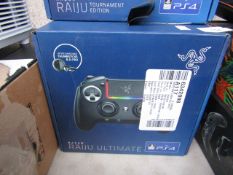 RAZER Raiju Ultimate PS4 Controller, powers on not tested full functions. Boxed. RRP £180.00