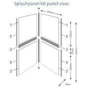 Splash Panel 2 sided shower wall kit in Sandstone, new and boxed, the kit contains 2 1200x1200 top