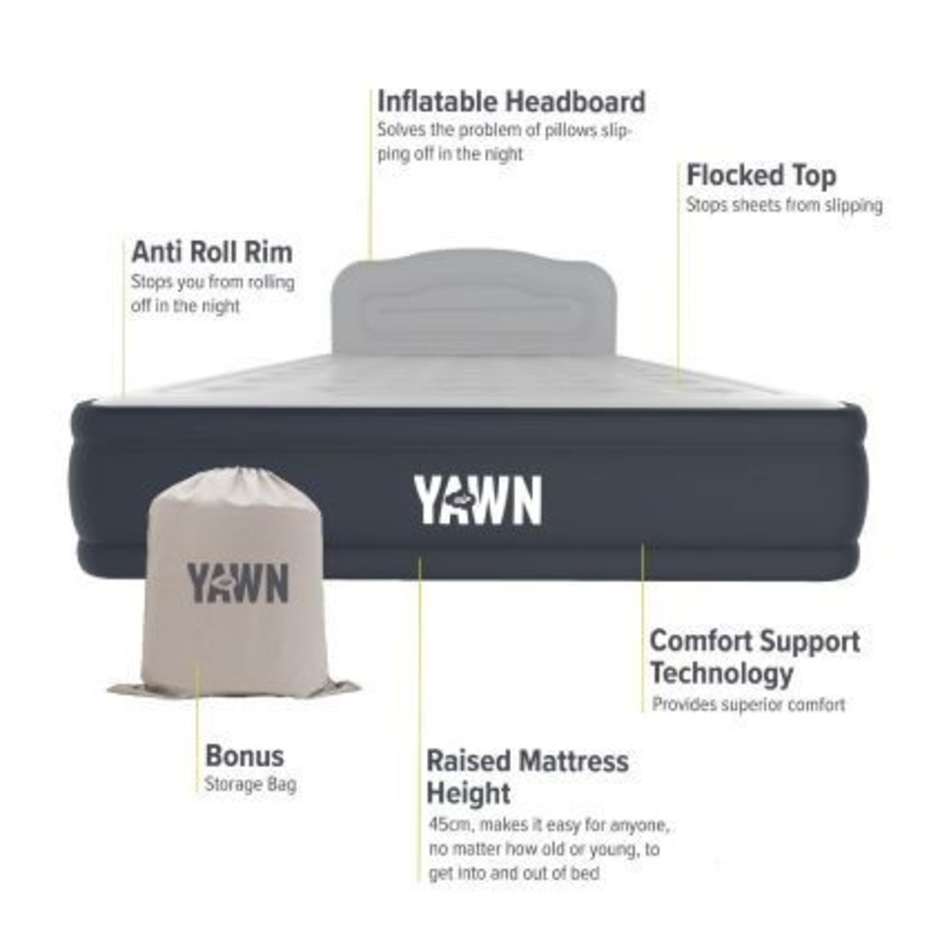 | 10X | YAWN AIR BEDS, VARIOUS SIZES PICKED AT RANDOM FROM PALLETS, ALL CUSTOMER RETURNS | BOXED AND - Image 2 of 2