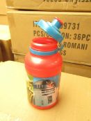 36x Children's Star Wars plastic bottles, new and boxed.