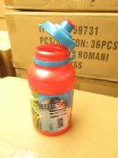 36x Children's Star Wars plastic bottles, new and boxed.