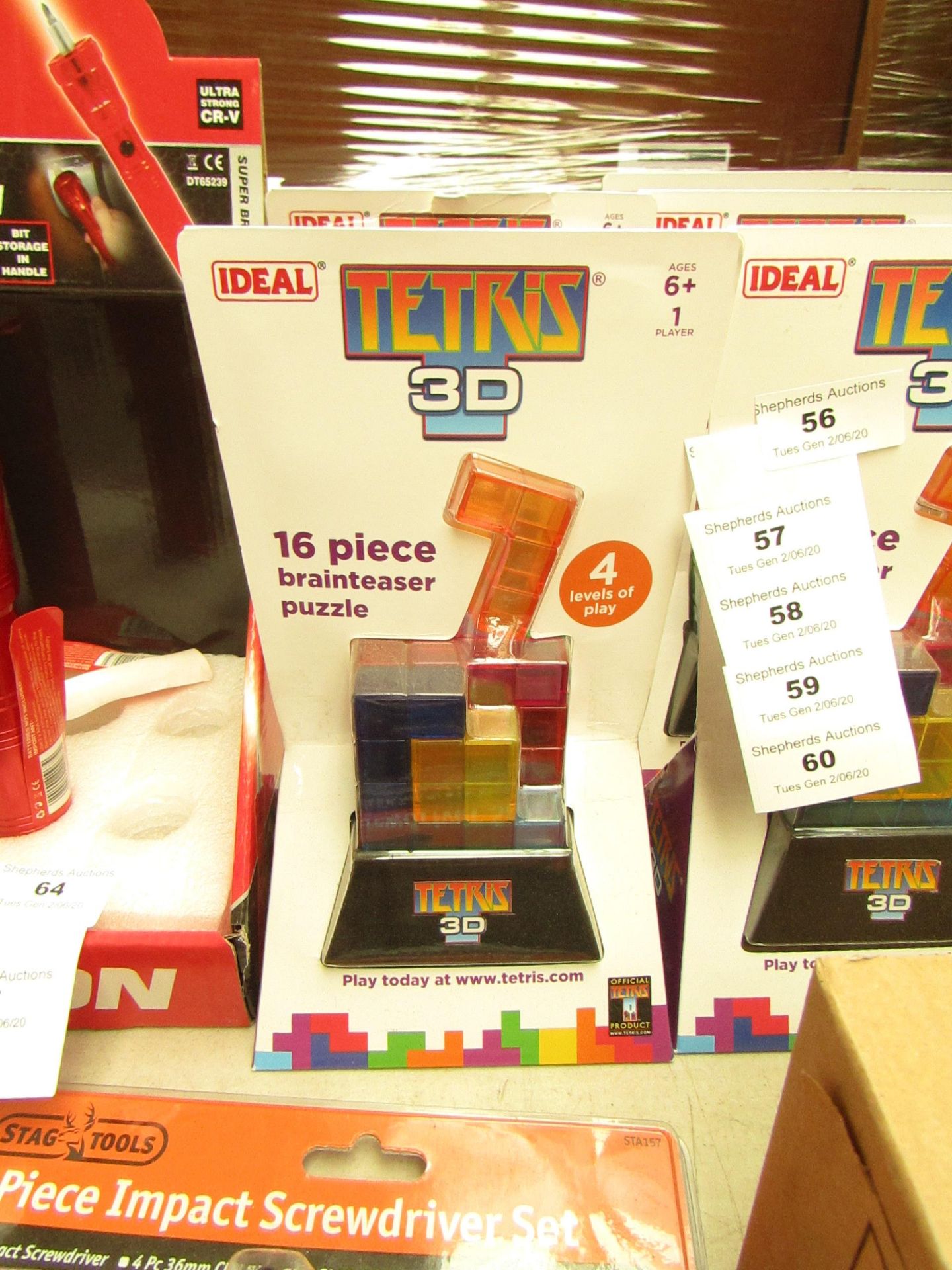 IDEAL - Tetris 3D - 16 Piece Brainteaser Puzzle - New & Packaged.