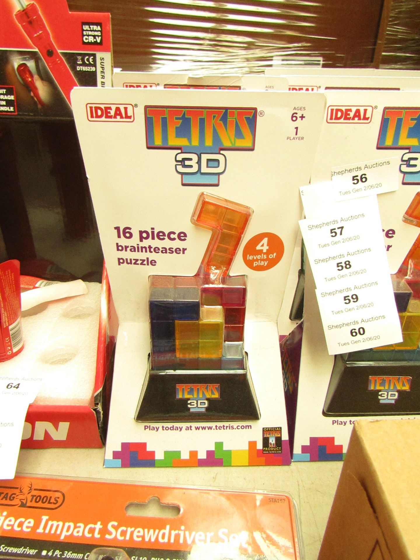 IDEAL - Tetris 3D - 16 Piece Brainteaser Puzzle - New & Packaged.