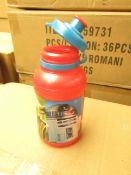 36x Children's Star Wars plastic bottles, new and boxed.