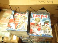 Approx 40x red and white face paints, all new and packaged.