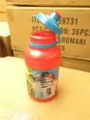 36x Children's Star Wars plastic bottles, new and boxed.