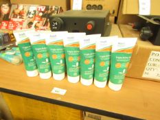 7x 100ml Ansell Protects triple active gel hand protection gel, new and boxed.