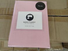 1 X Pair of Sanctuary Plain Housewife Pillowcases Blush 48 X 76 + 18cm Flap 100 % Cotton,new &