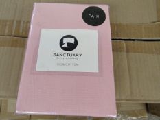 1 X Pair of Sanctuary Plain Housewife Pillowcases Blush 48 X 76 + 18cm Flap 100 % Cotton,new &