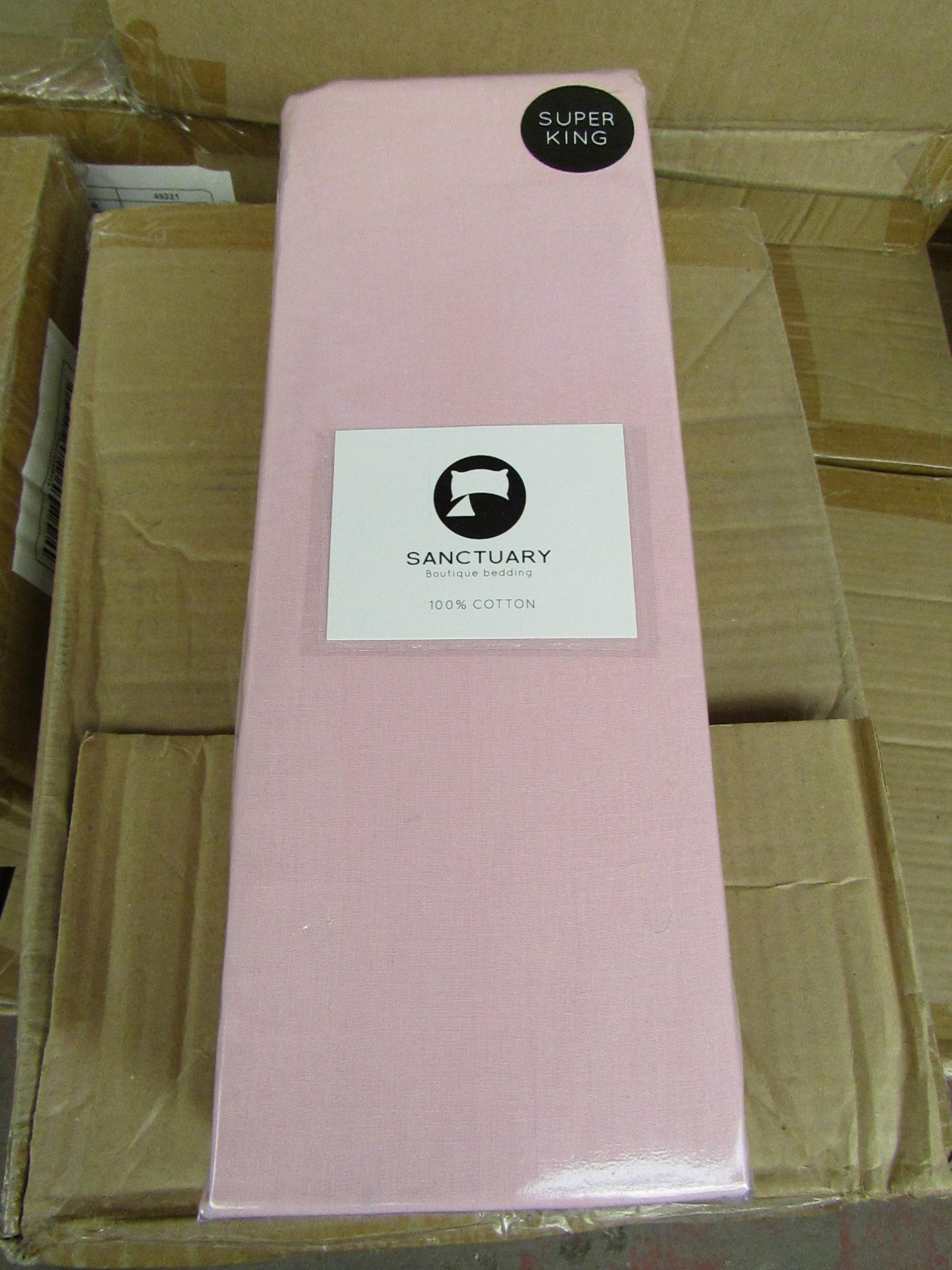 Sanctuary Fitted Sheet With Deep Box Superking Blush 100 % Cotton New & Packaged