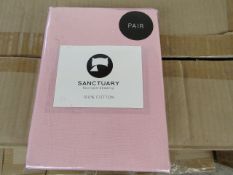 Box of 24 X Pair of Sanctuary Plain Housewife Pillowcases Blush 48 X 76 X 18cm Flap 100 % Cotton,new