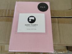 Box of 24 X Pair of Sanctuary Plain Housewife Pillowcases Blush 48 X 76 X 18cm Flap 100 % Cotton,new