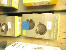 Jabra Elite Sport wireless earbuds, powers on but not tested Bluetooth audio. Missing tips and