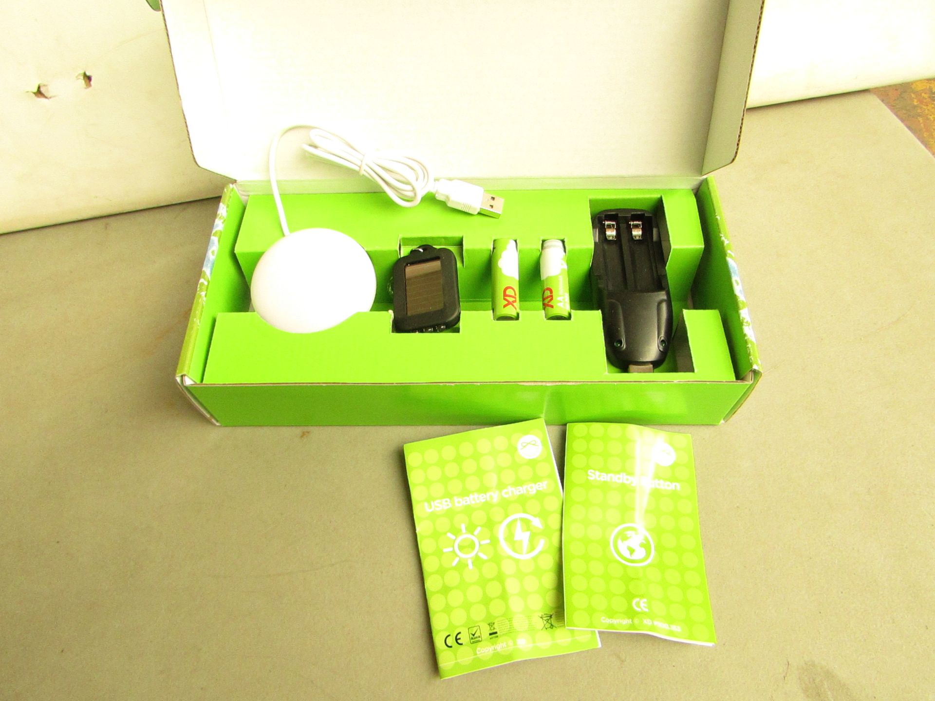 4x 5 Piece energy saving kit with rechargeable batteries, new and boxed.